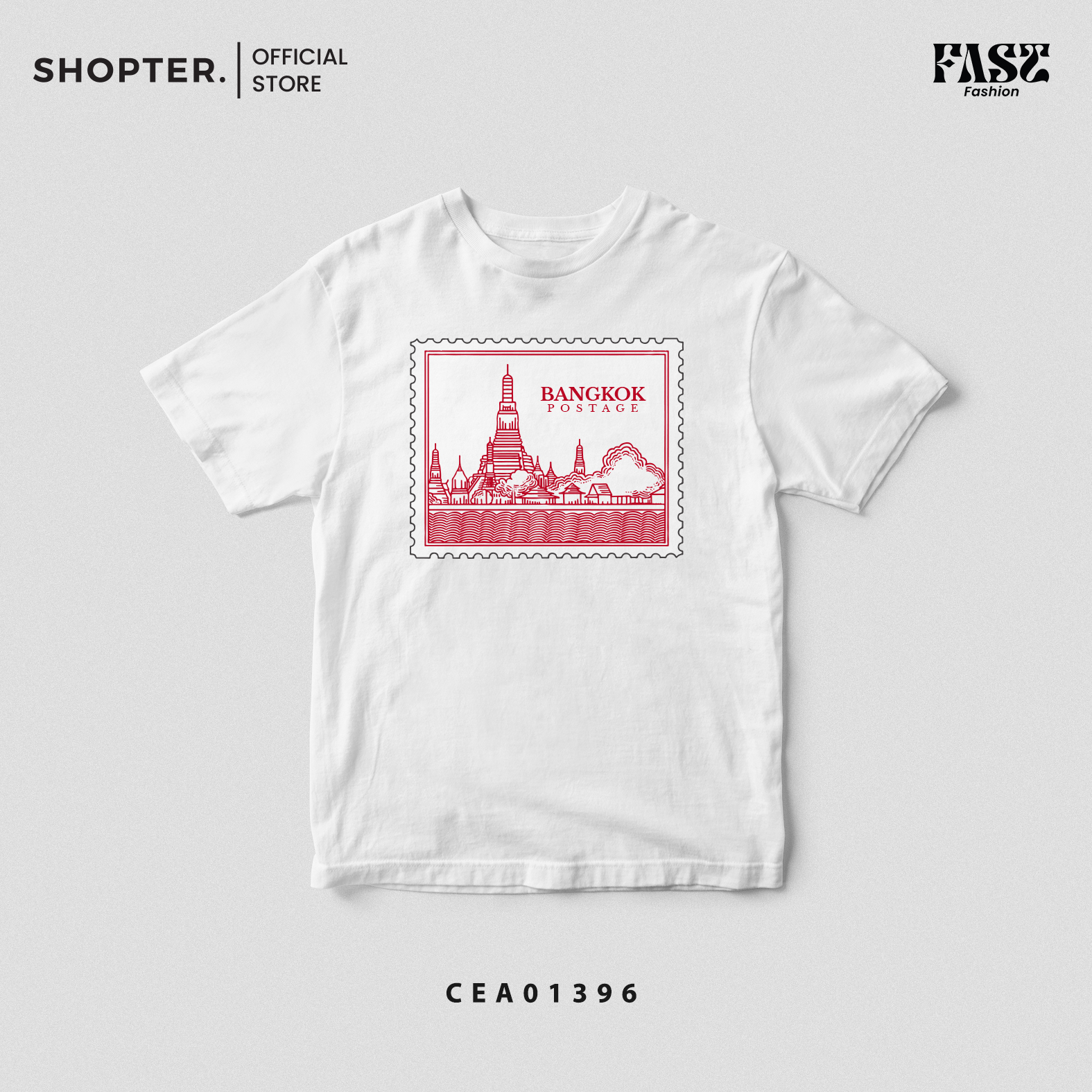 เสื้อยืด พิมพ์ลาย Stamp Collection รหัส CEA01393 - CEA01397 #เสื้อยืด #FastFashion #SHOPTER #Stamp