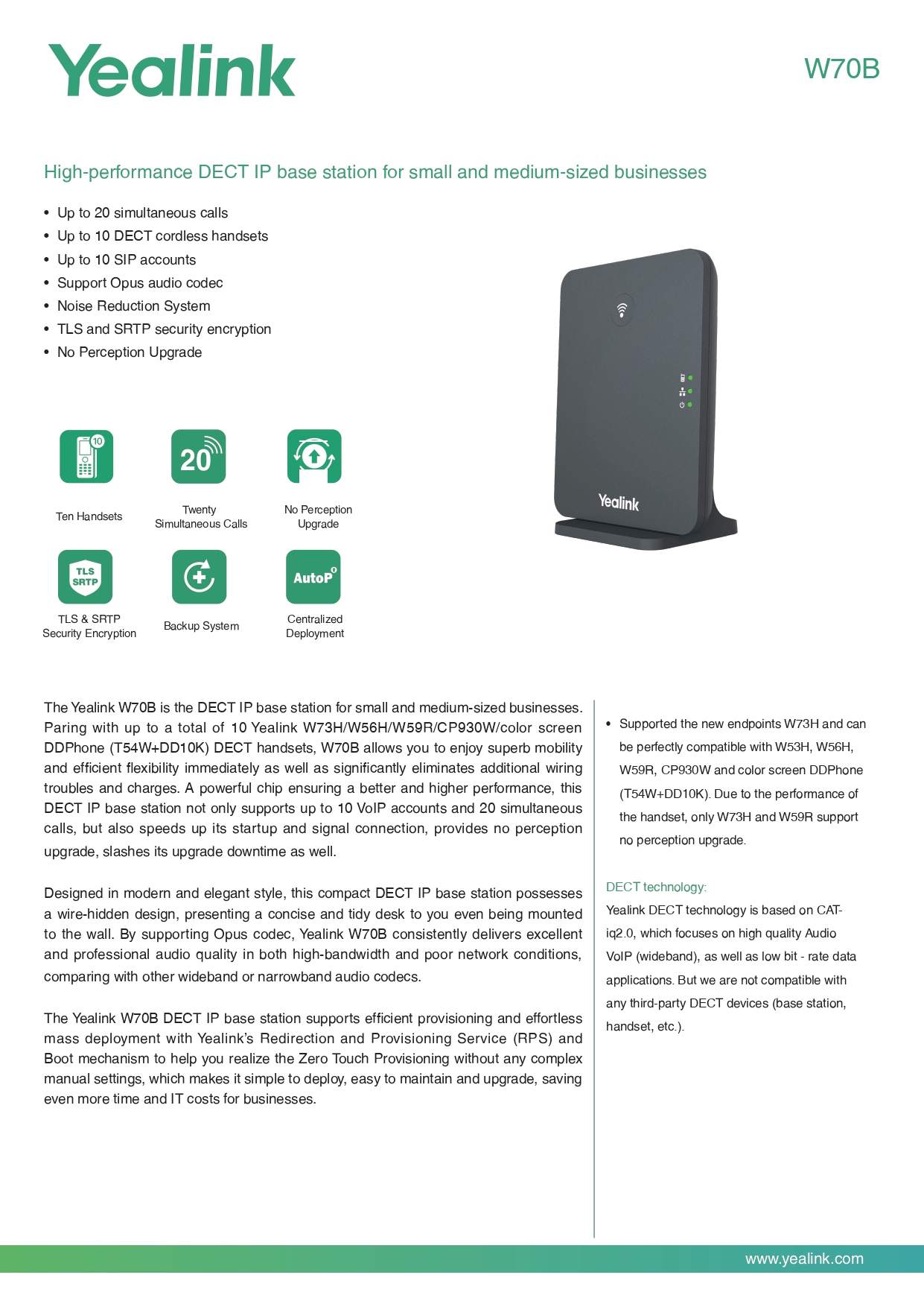 Yealink W70B DECT IP Base Station