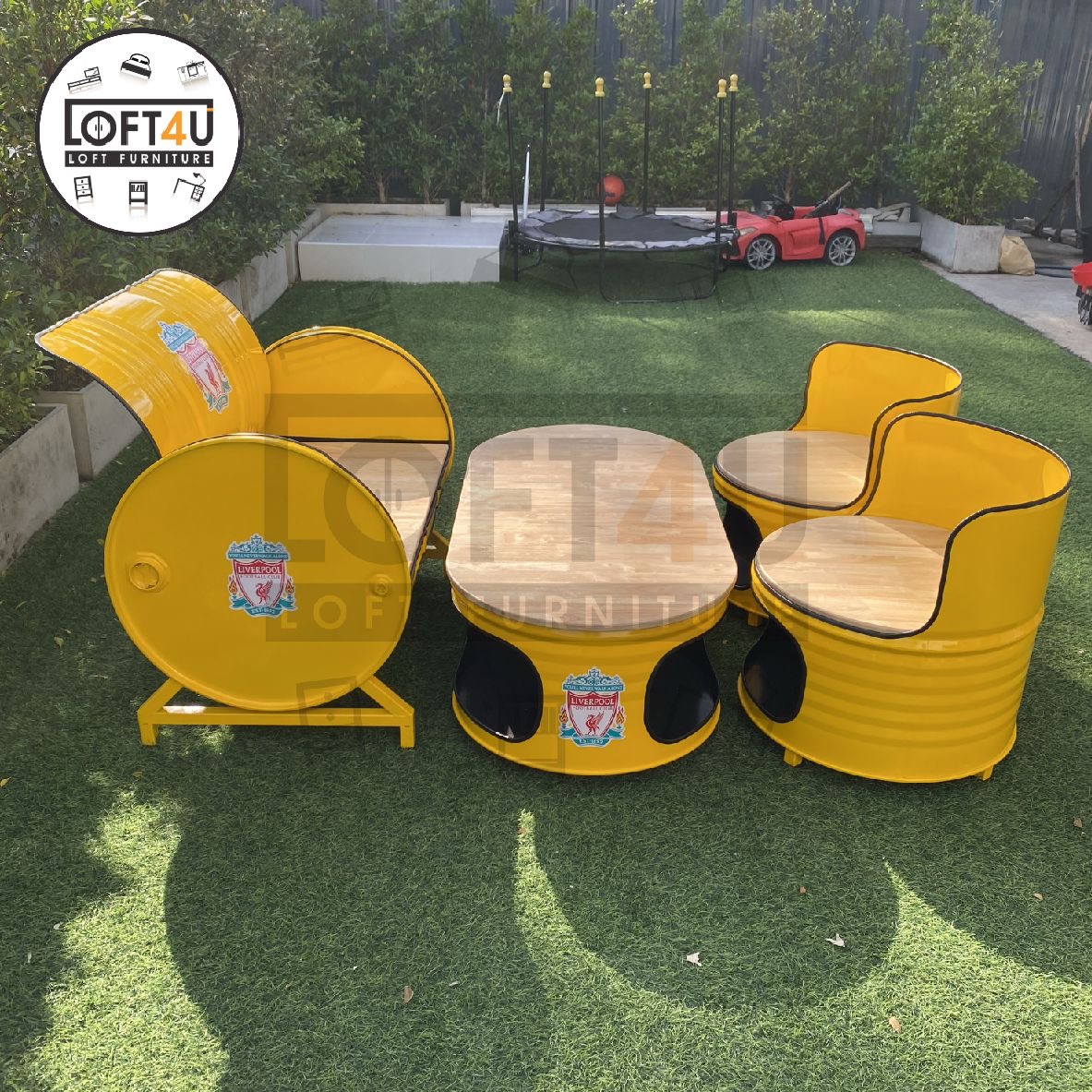 Living Sofa Table Set : wooden cushion / 2-4 seats