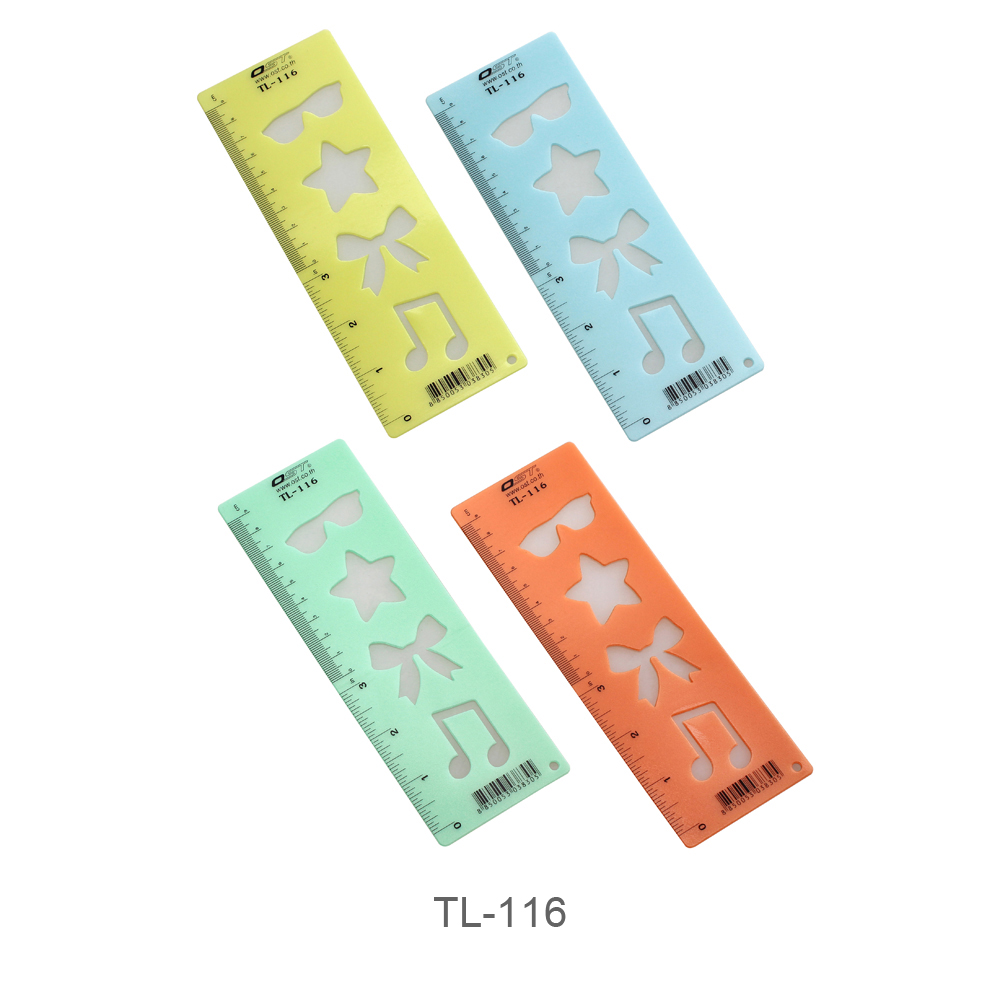 ไม้บรรทัดเทมเพลต 6.8x19ซม. ไอคอน TL-116