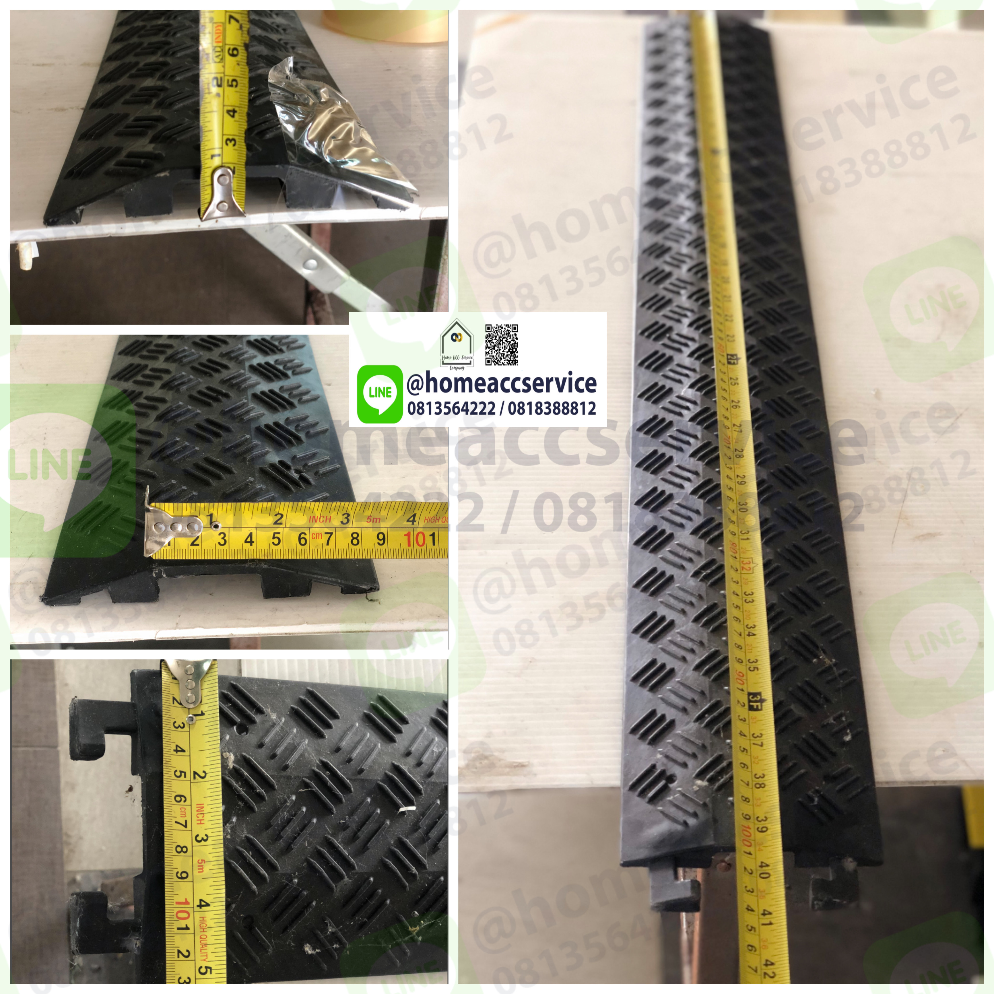 พลาสติกครอบสายไฟ รางครอบสายไฟ ป้องกันรถทับสาย สีดำ ขนาด 12x100x1.8 cm ขนาดช่องเหลี่ยม 4x1.2cm - Black Plastic Wire Cover 12x100x1.8 cm 0.6kg