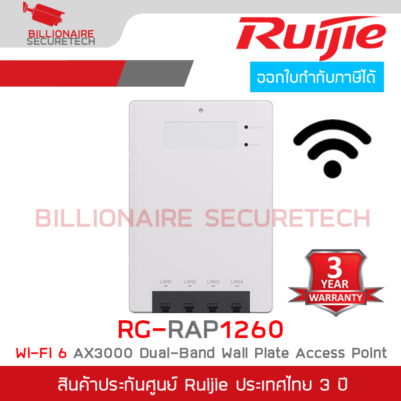 RUIJIE RG-RAP1260 : Wi-Fi 6 AX3000 Dual-Band Wall Plate Access Point BY BILLIONAIRE SECURETECH RG-RAP1260