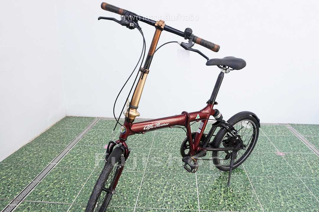 จักรยานพับได้ญี่ปุ่น - ล้อ 20 นิ้ว - เกียร์ 7 สปีด - อลูมิเนียม - โช๊คหลัง - Alpha Romeo - สีแดง [จักรยานมือสอง]