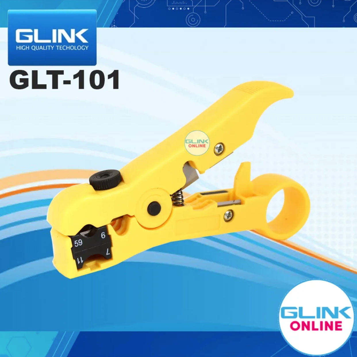 GLINK GLT-101 / GLT101 คีมปอกสายทีวี กล้องวงจรปิด Network Tool ปอกสายนำสัญญาณ RG59 / RG6 / RG7 / RG11 BY BILLIONAIRE SECURETECH GLT-101