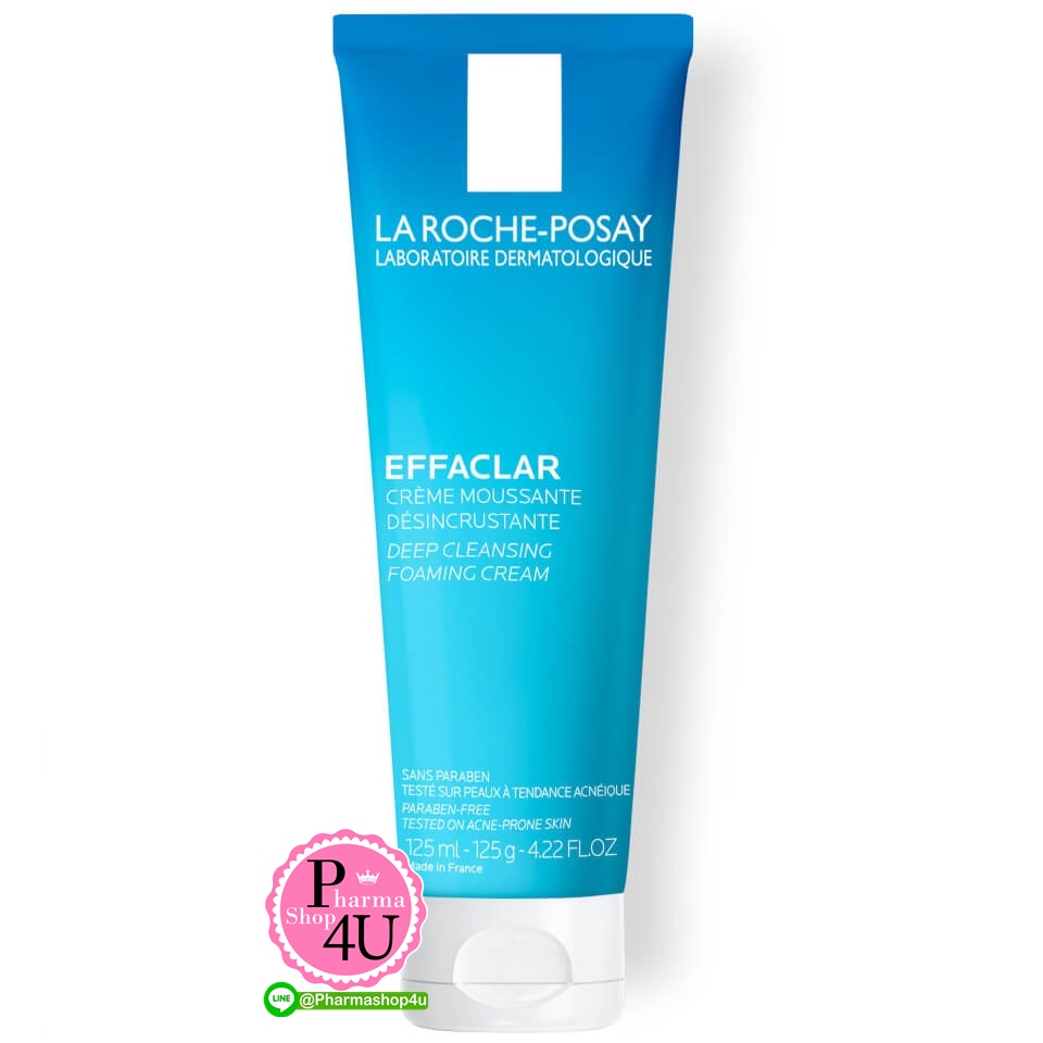 La Roche Posay Effaclar Deep Cleansing Foaming Cream ลา โรช-โพเซย์ เอฟฟาคลาร์ ดีพ คลีนซิ่ง โฟมมิ่ง ครีม 125ml.
