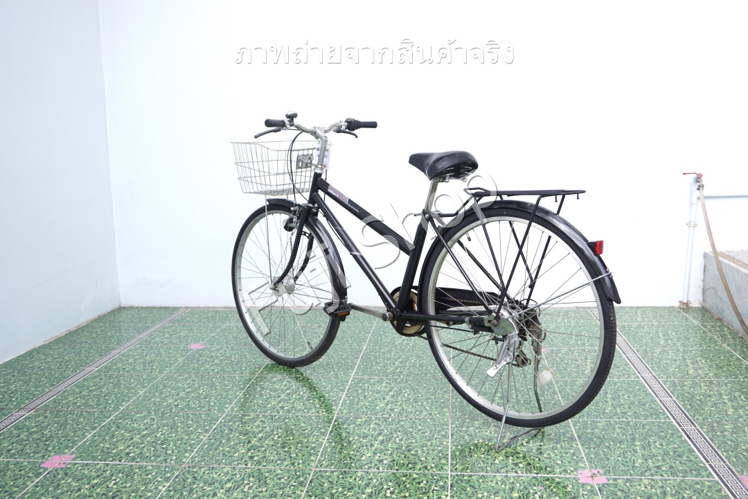 จักรยานแม่บ้านญี่ปุ่น - ล้อ 27 นิ้ว - เกียร์ 6 สปีด - ไฟหน้าอัตโนมัติ - สีดำ [จักรยานมือสอง]