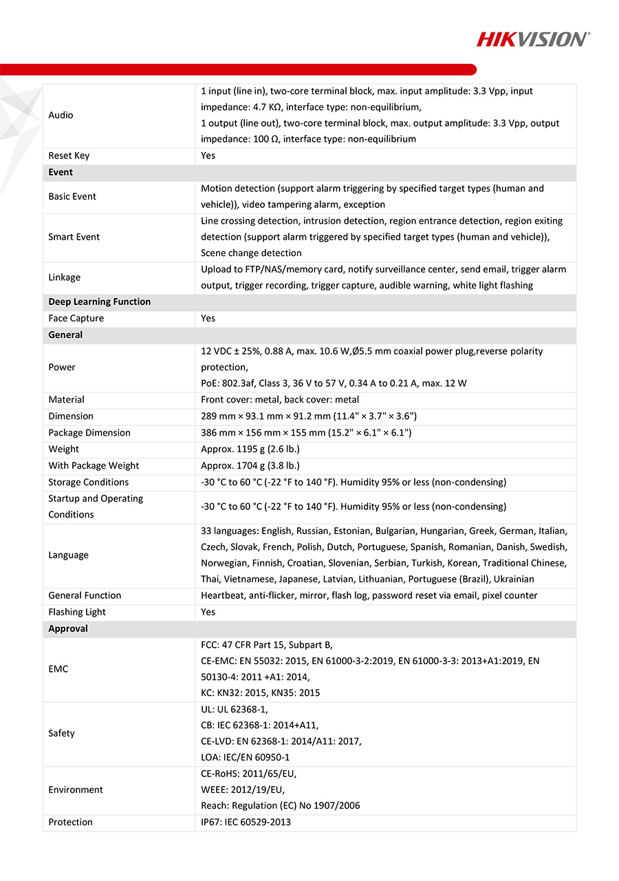 HIKVISION DS-2CD2T26G2-ISU/SL กล้องวงจรปิด IP CAMERA 2MP AcuSense Strobe Light and Audible Warning Fixed Bullet มีไมค์และลำโพงในตัว BY BILLIONAIRE SECURETECH DS-2CD2T26G2-ISU/SL