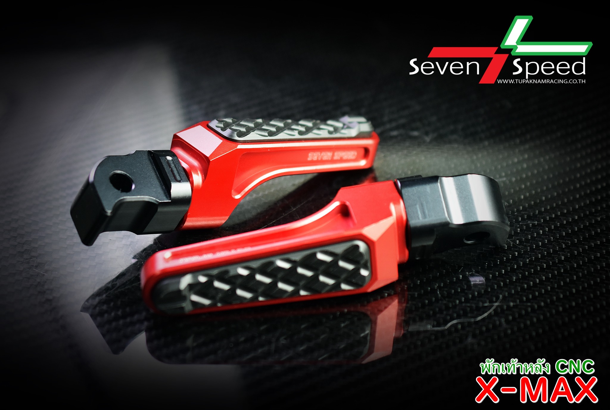 พักเท้าหลัง CNC ตรงรุ่น PG-1/N-MAX155 ปี2020/X-MAX300 พักเท้าหลังSevenspeed ราคา 900 บาท