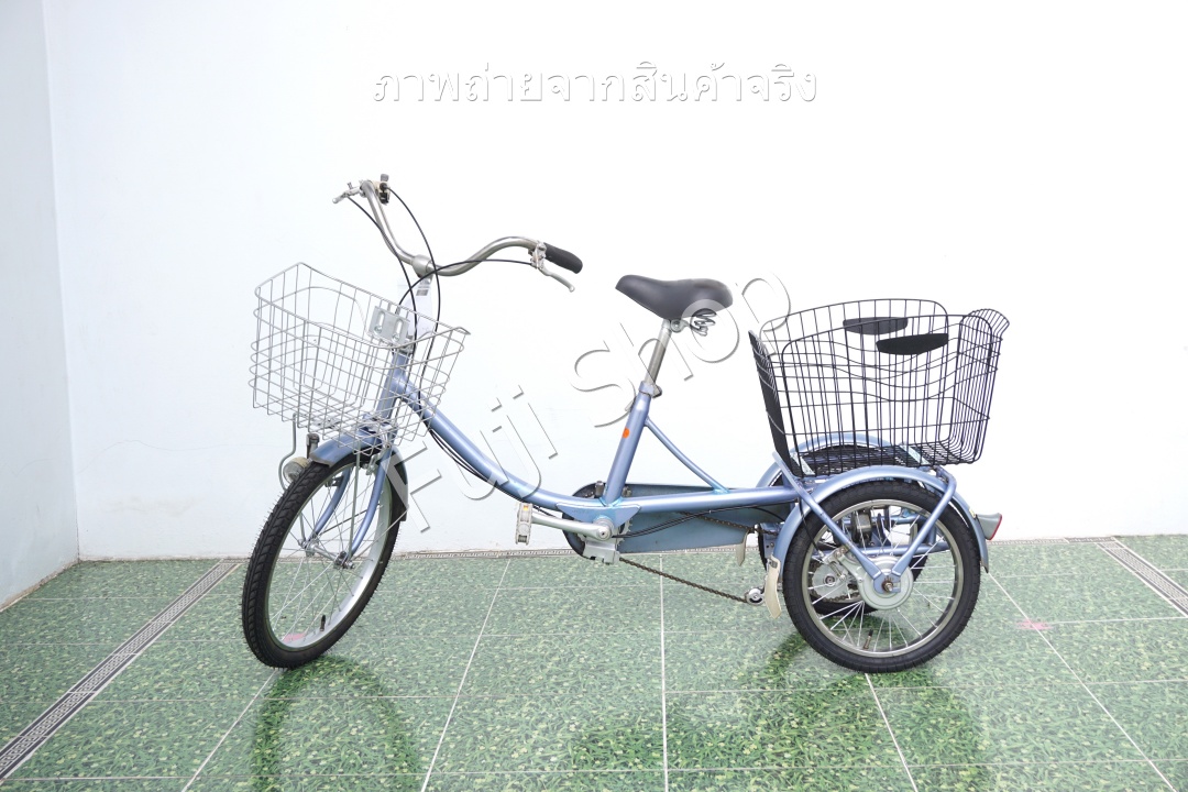 จักรยานสามล้อญี่ปุ่น - ล้อ 20/16 นิ้ว - มีเกียร์ - Miyata - สีเงิน [จักรยานมือสอง]