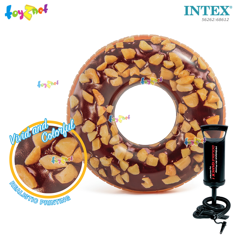 Intex Nutty Chocolate Donut Tube 1.14m no.56262 + DQI Air Pump