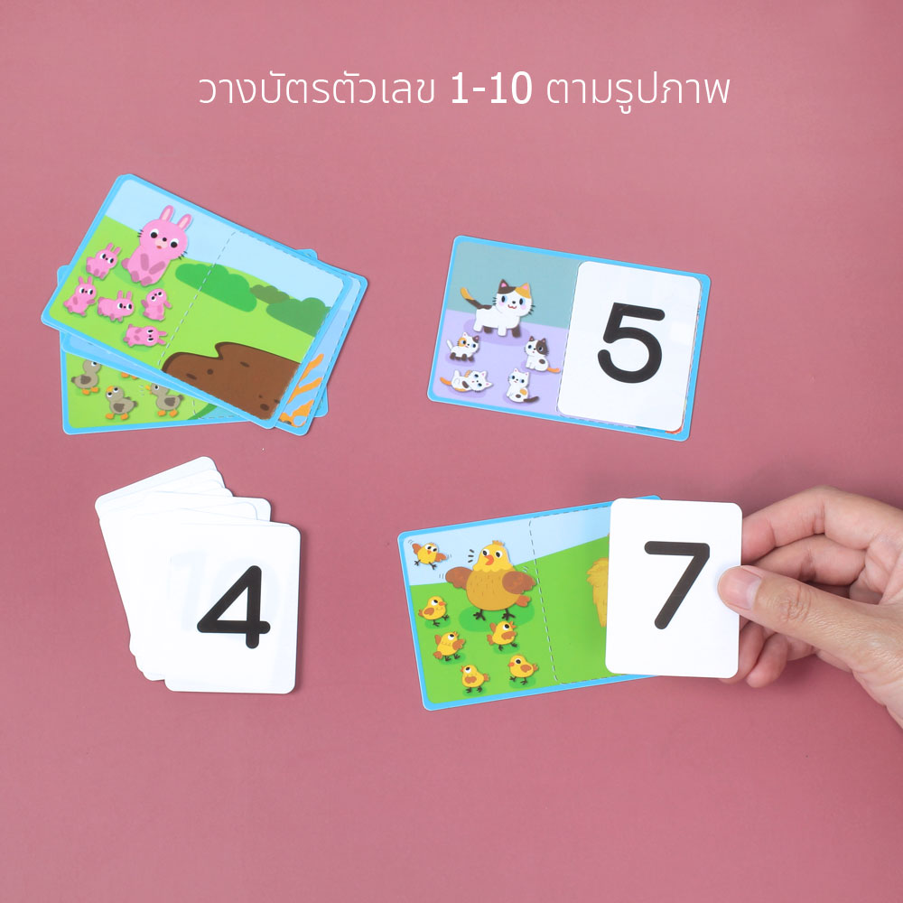 เกมจับคู่ ET-347 จับคู่บัตรภาพนับจำนวน กับ บัตรตัวเลข 1-10 