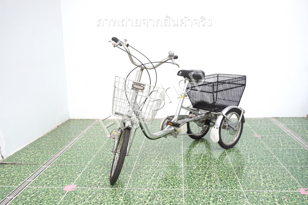 จักรยานสามล้อญี่ปุ่น - ล้อ 18/16 นิ้ว - มีเกียร์ - อลูมิเนียม - Bridgestone - สีเงิน [จักรยานมือสอง]