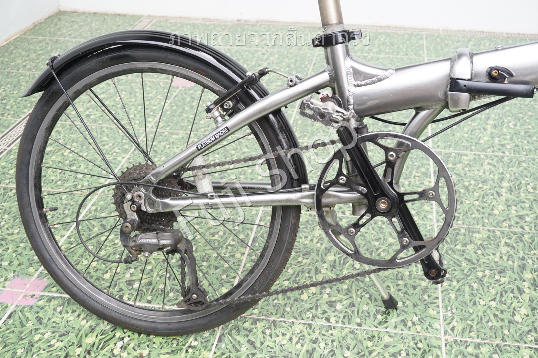จักรยานพับได้ญี่ปุ่น - ล้อ 20 (451) - เกียร์ 9 สปีด - อลูมิเนียม - Renault Platinum Mach 8 - สีเงิน [จักรยานมือสอง]