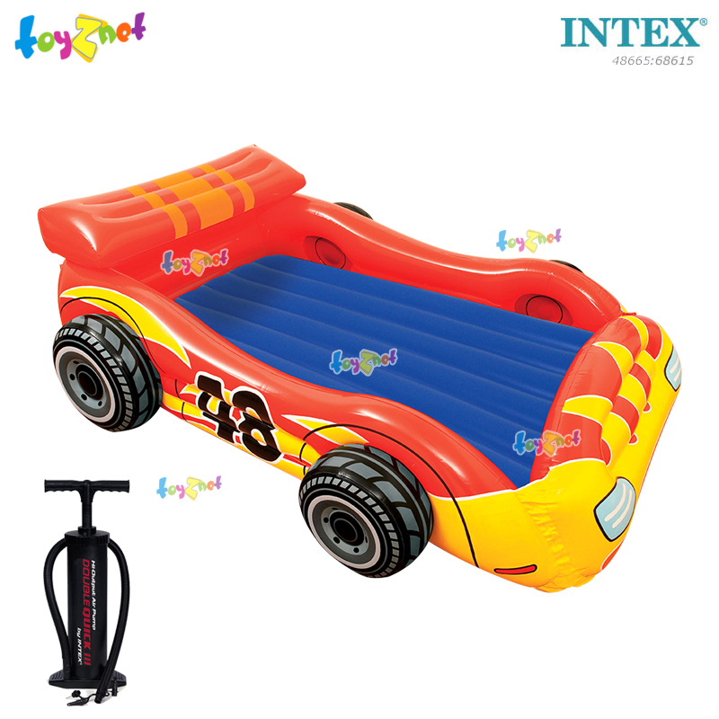 Intex Ball Toyz Racer Airbed 1.83x1.30x0.56 m w/10 Balls No.48665 + Double-Quick III Hand Pump
