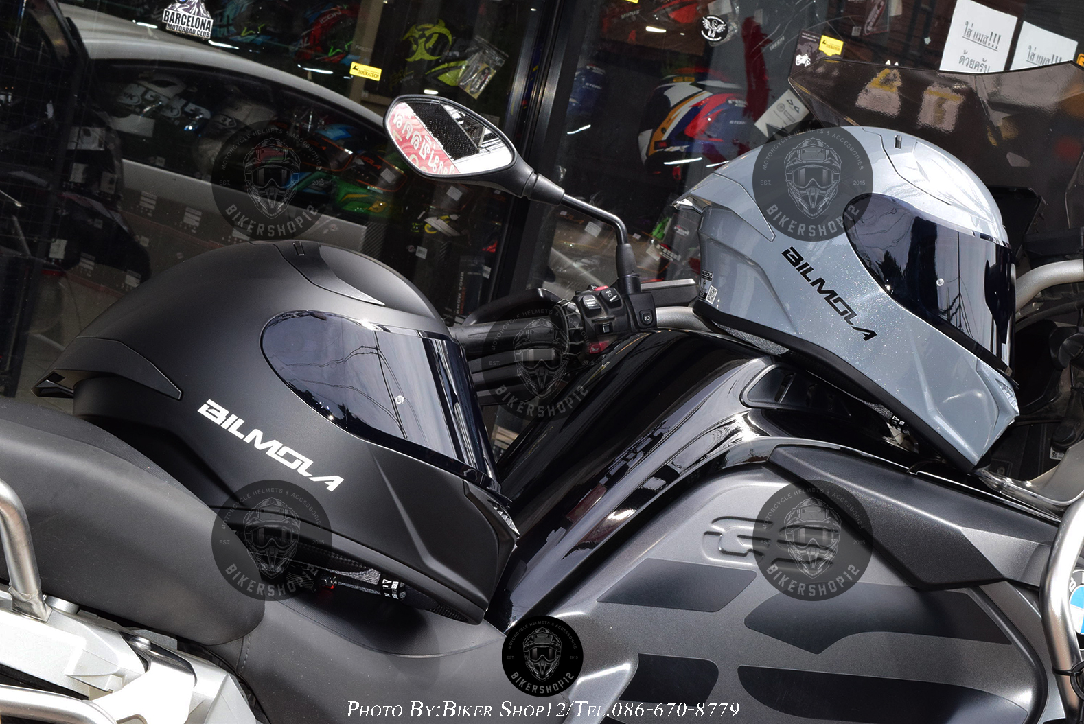 หมวกกันน็อค BILMOLA สีดำเงา-ดำด้าน-เทาเงา