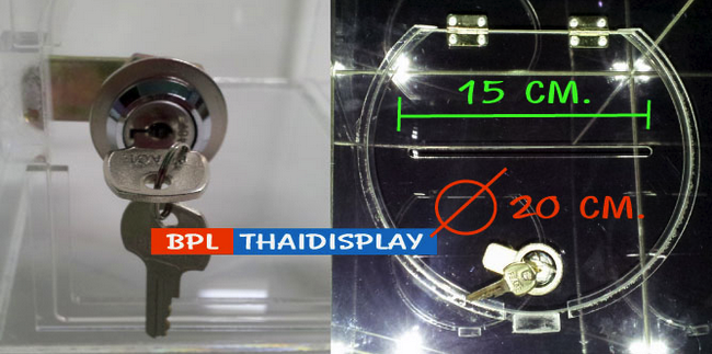 กล่องจับรางวัลอะครีลิค (รุ่นฝาบน-หยอดบน) ขนาด30x30x30cm.