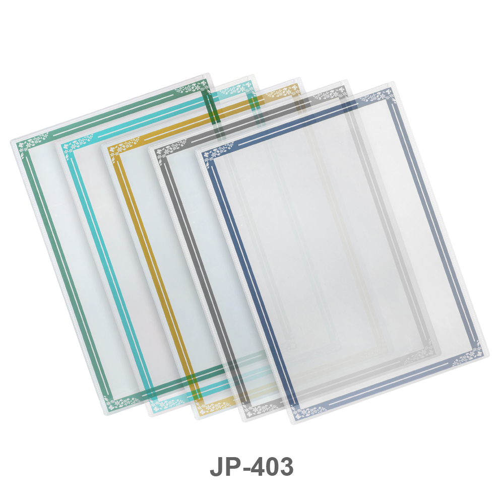 ซองประกาศนียบัตร A4 PP Card Case ลายมุมดอกไม้ JP-403