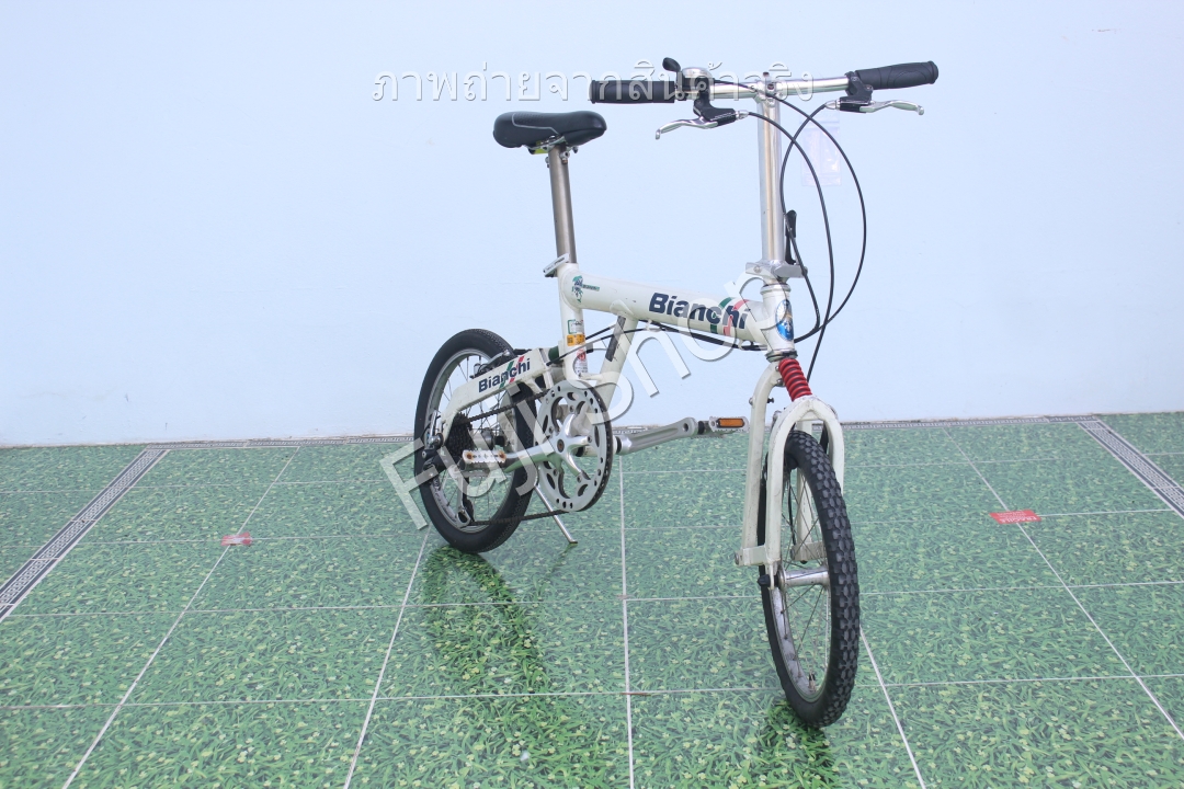 จักรยานพับได้ญี่ปุ่น - ล้อ 18 นิ้ว - ขาไก่ - เกียร์ 7 สปีด - อลูมิเนียม - Bianchi - สีขาว [จักรยานมือสอง]