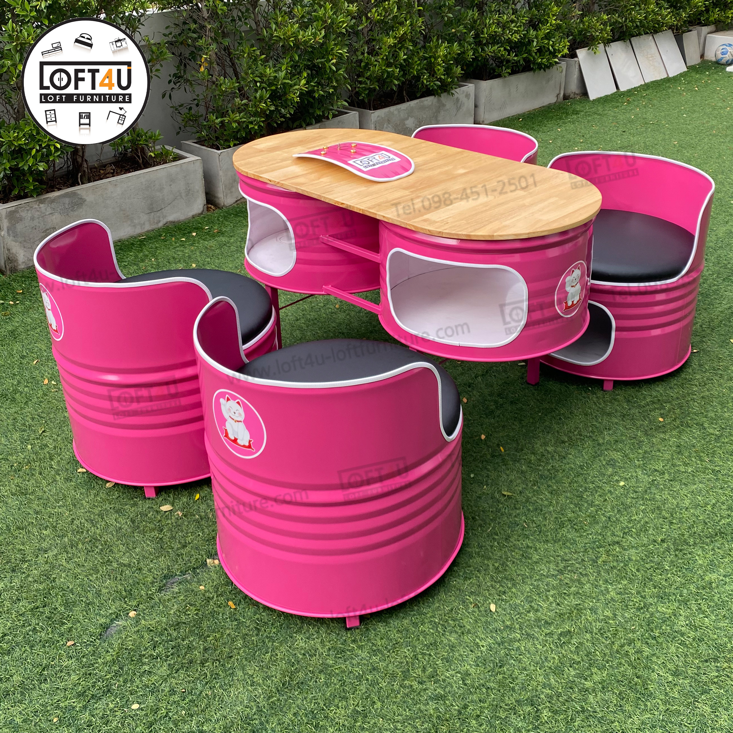 โต๊ะอาหาร Dining Table : wooden cushion / 4 seats