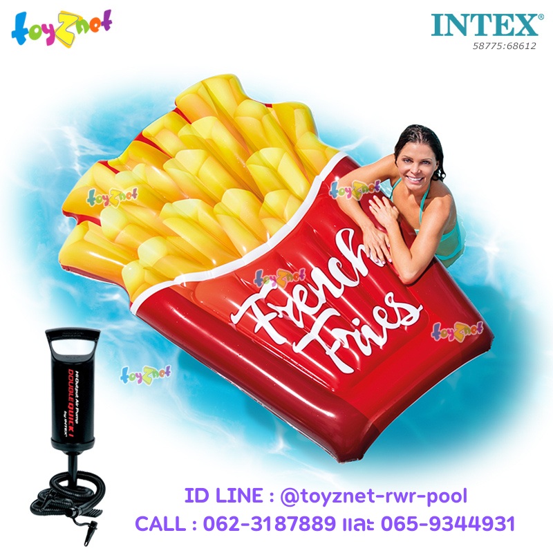 Intex French Fries Float 1.75x1.32 m. no.58775 + DQI Air Pump