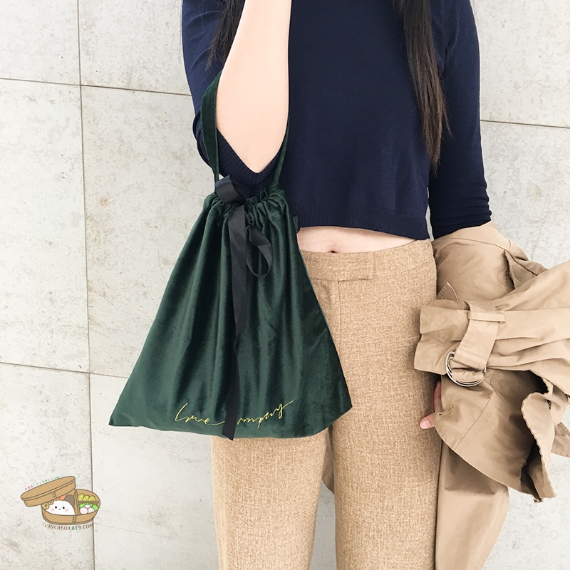 ถุงผ้าใส่กล่องข้าว พร้อมถุงเก็บความร้อน มี 5 สี