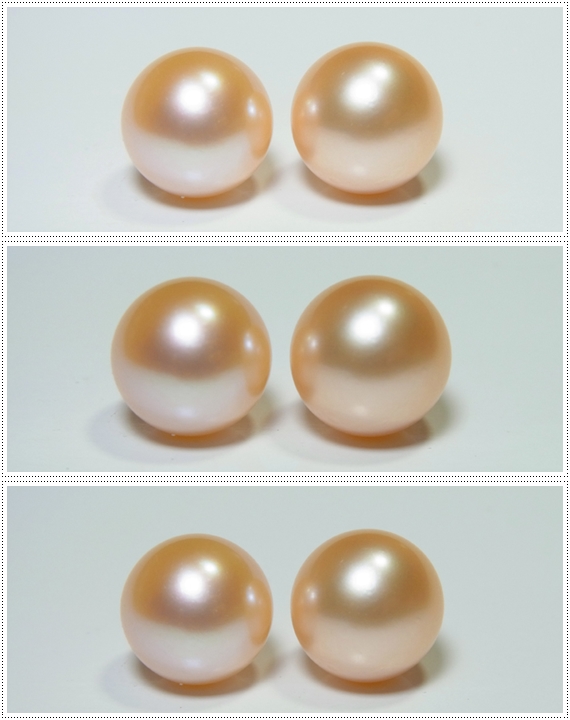 ไข่มุกน้ำจืด ขนาด 10-11 มิล กลม สีโอรส คู่ละ 4500