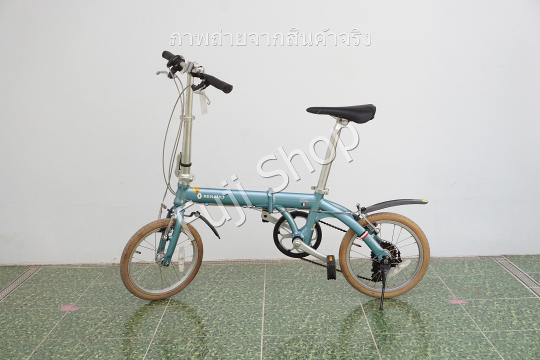 จักรยานพับได้ญี่ปุ่น - ล้อ 16 นิ้ว - มีเกียร์ - อลูมิเนียม - Renault - สีฟ้า [จักรยานมือสอง]