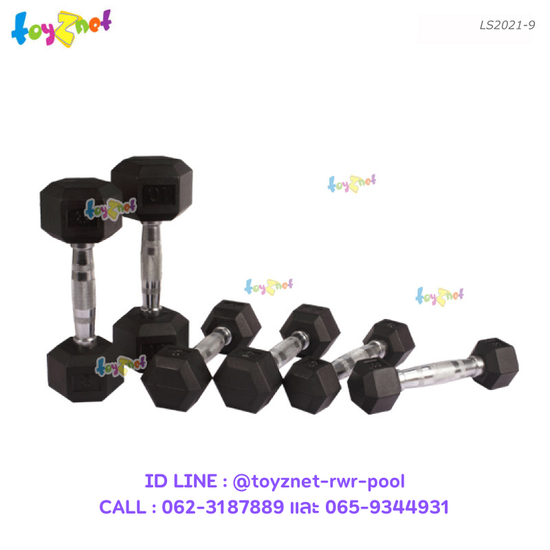 Liveup Hex Rubber Dumbbell 9 kg no.LS2021-9