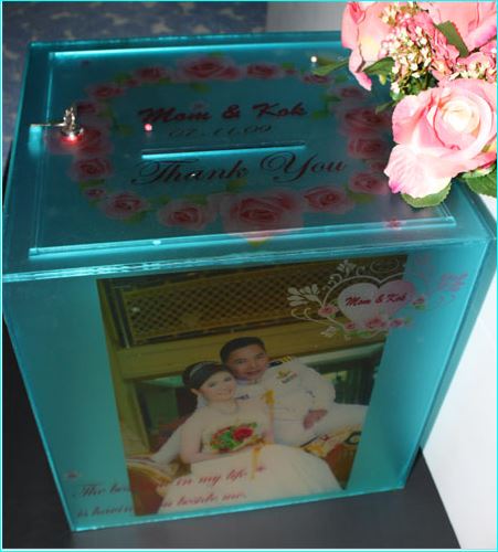 กล่องใส่ซอง วันแต่งงาน โทนสีฟ้า (Wedding box)