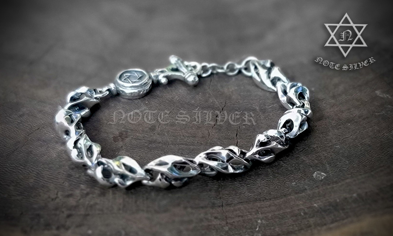 สร้อยข้อมือเงินแท้ ลายเหล็กไหล Sterling Silver 925 NSBL1717