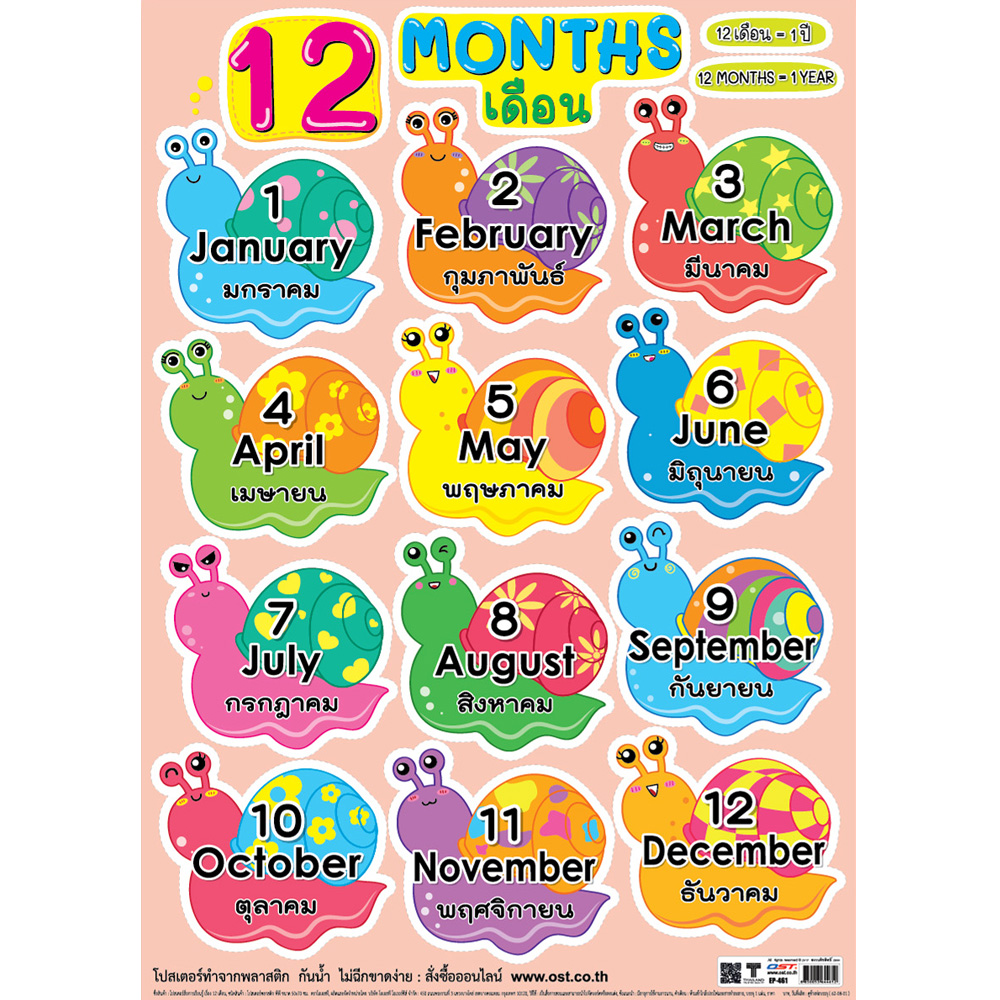 12 Months of the Year Educational Posters No.461