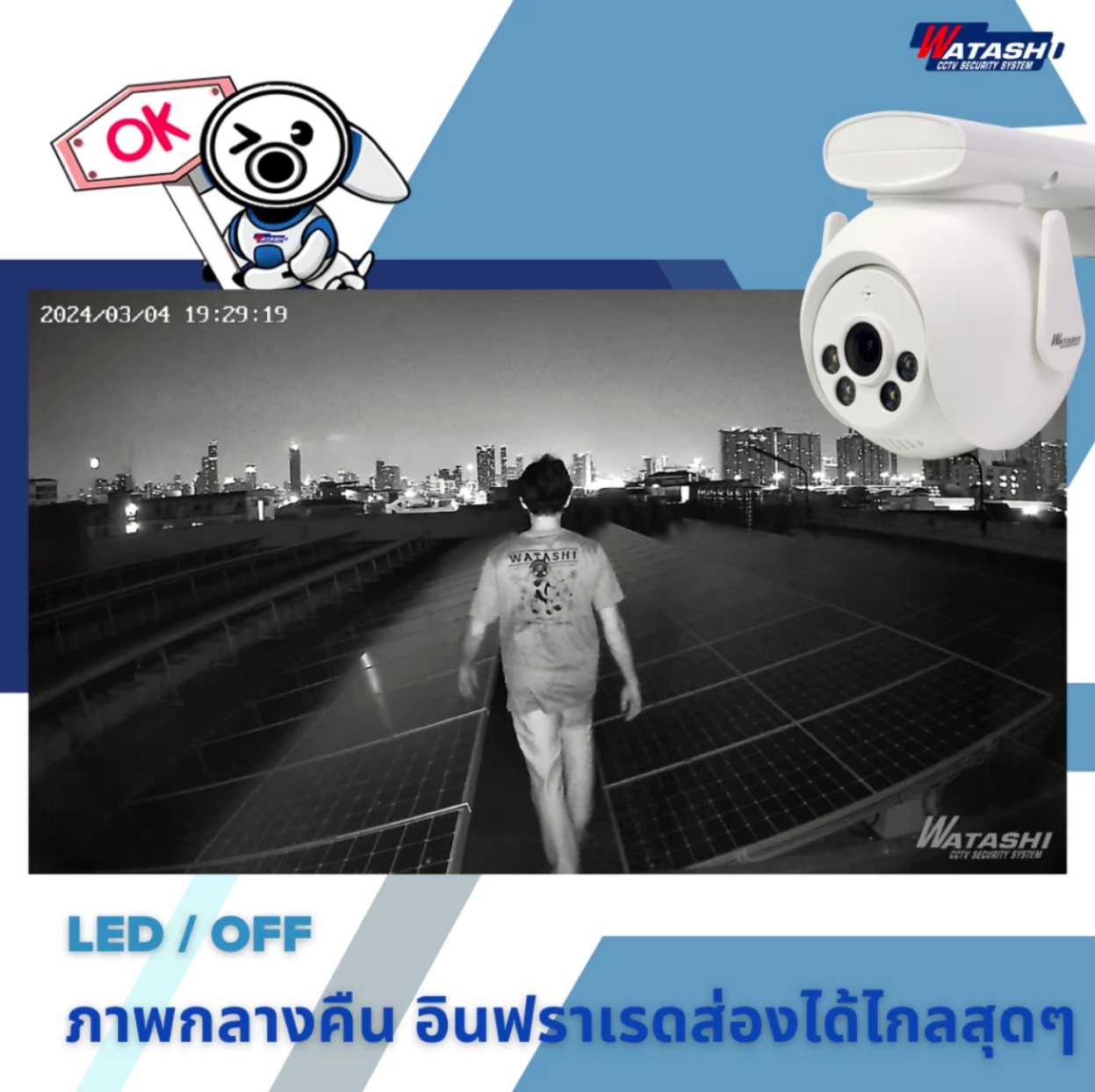 WATASHI WIOT1047F กล้องวงจรปิดระบบ IP WIFI 4 ล้านพิกเซล มีไมค์และลำโพงในตัว BY BILLIONAIRE SECURETECH WIOT1047F