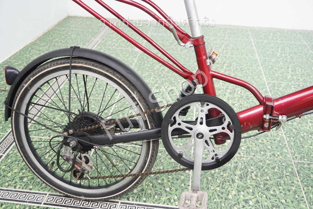 จักรยานพับได้ญี่ปุ่น - ล้อ 20 นิ้ว - มีเกียร์ - มีโช๊ค - สีแดง [จักรยานมือสอง]