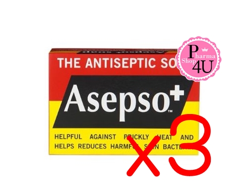 (ซื้อ3 ราคาพิเศษ)Asepso Soap Original 80g อาเซปโซ สบู่อนามัย สูตรออริจินัล ชำระล้างแบคทีเรีย เพื่อสุขภาพผิวที่ดี (1ก้อน/80กรัม)