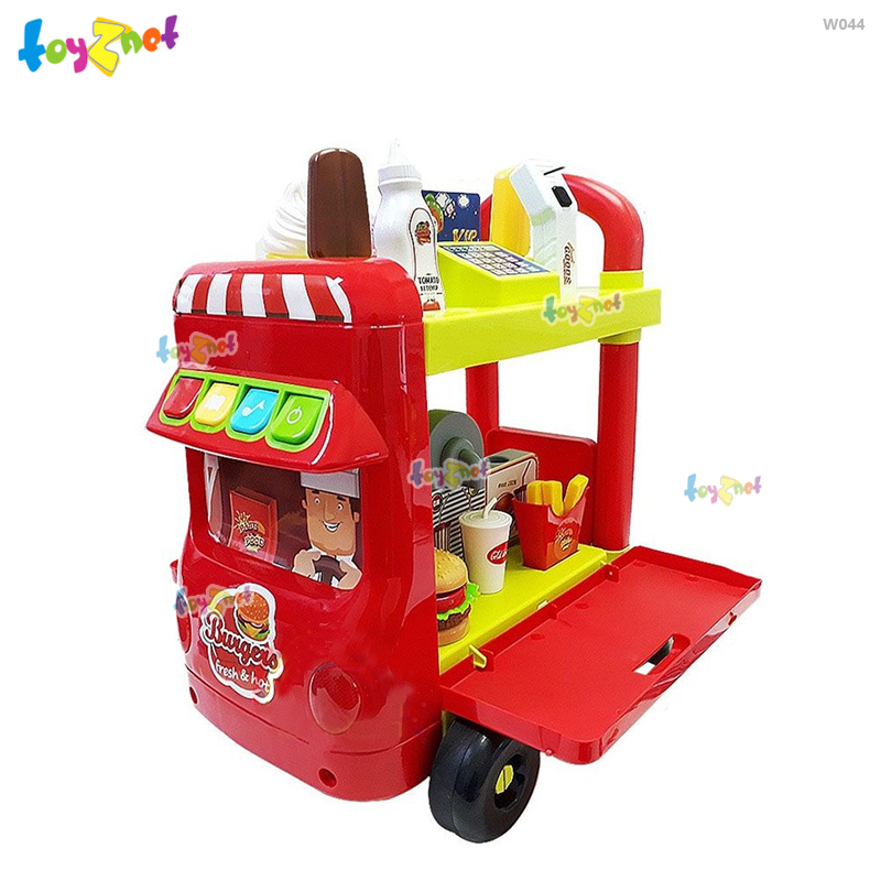 Toyznet ส่งฟรี ชุดรถเข็นขายอาหารฟาสฟูดส์ (37 ชิ้น) รุ่น W044
