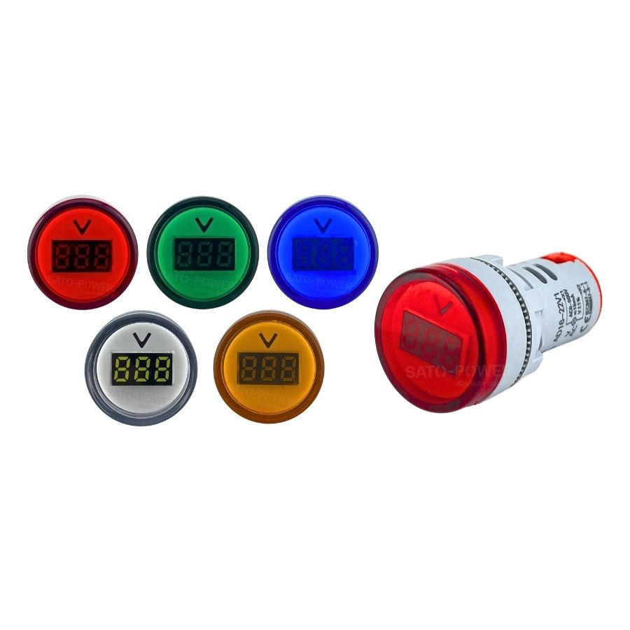 SUNMOON ดิจิตอล โวลต์มิเตอร์ (V) | 20-600V / 220Vac | รุ่น PL-DVM-22 ขนาด 22mm.