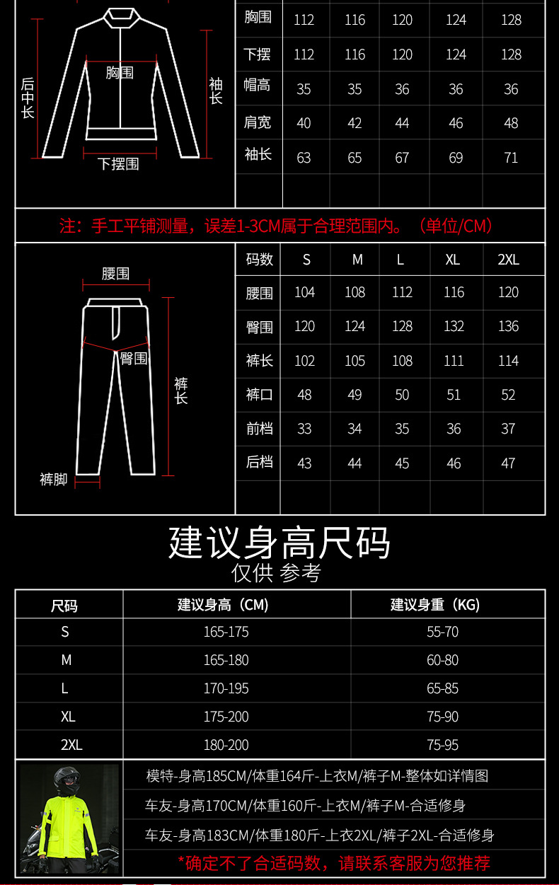 เสื้อและกางเกงกันฝน MOTOWOLF MDL0401