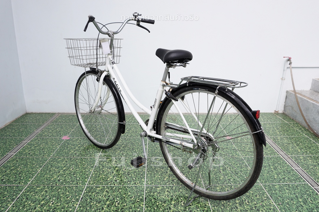 จักรยานแม่บ้านญี่ปุ่น - ล้อ 27 นิ้ว - ไม่มีเกียร์ - ไฟหน้าอัตโนมัติ - Maruishi - สีขาว [จักรยานมือสอง]