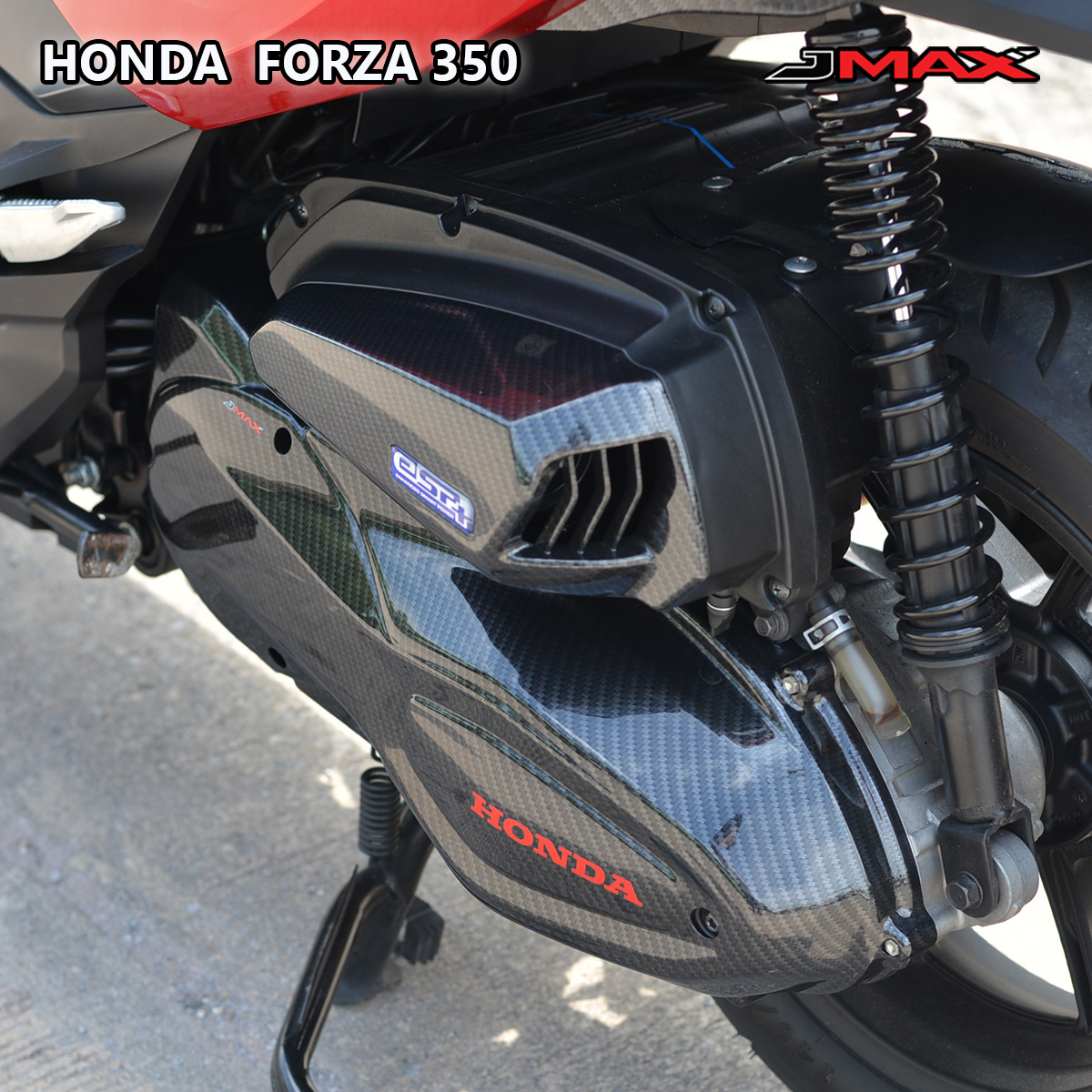 ครอบแคร้งสายพานเต็ม FORZA 350 ดำเงามุข ABS J MAX ราคา1880