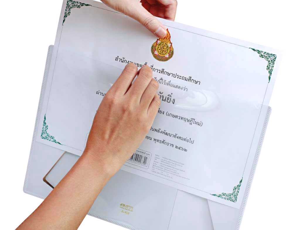 วิธีใช้ กรอบใบประกาศนียบัตร A4 มีปกหน้าและขาตั้ง JL-418