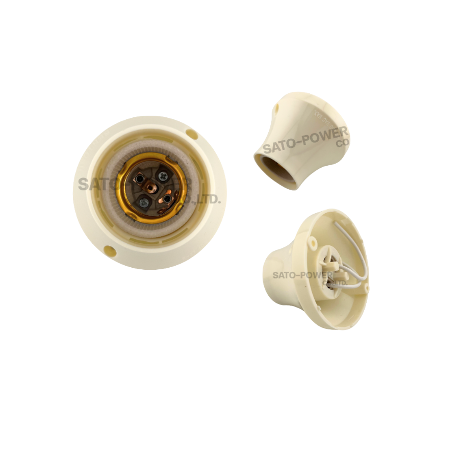 SENTOSHI ขั้วแป้น SL-562 เล็ก ขั้วหลอดไฟ 2 ชิ้น/ออเดอร์ แบบแป้นเกลียว สีขาว ฐานกระเบื้องแบบแป้นเกลียว