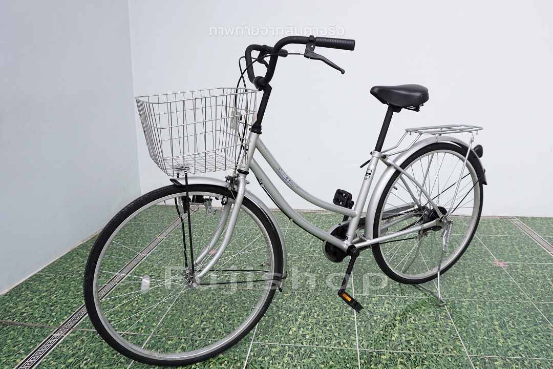 จักรยานแม่บ้านญี่ปุ่น - ล้อ 26 นิ้ว - ไม่มีเกียร์ - สีเทา [จักรยานมือสอง]