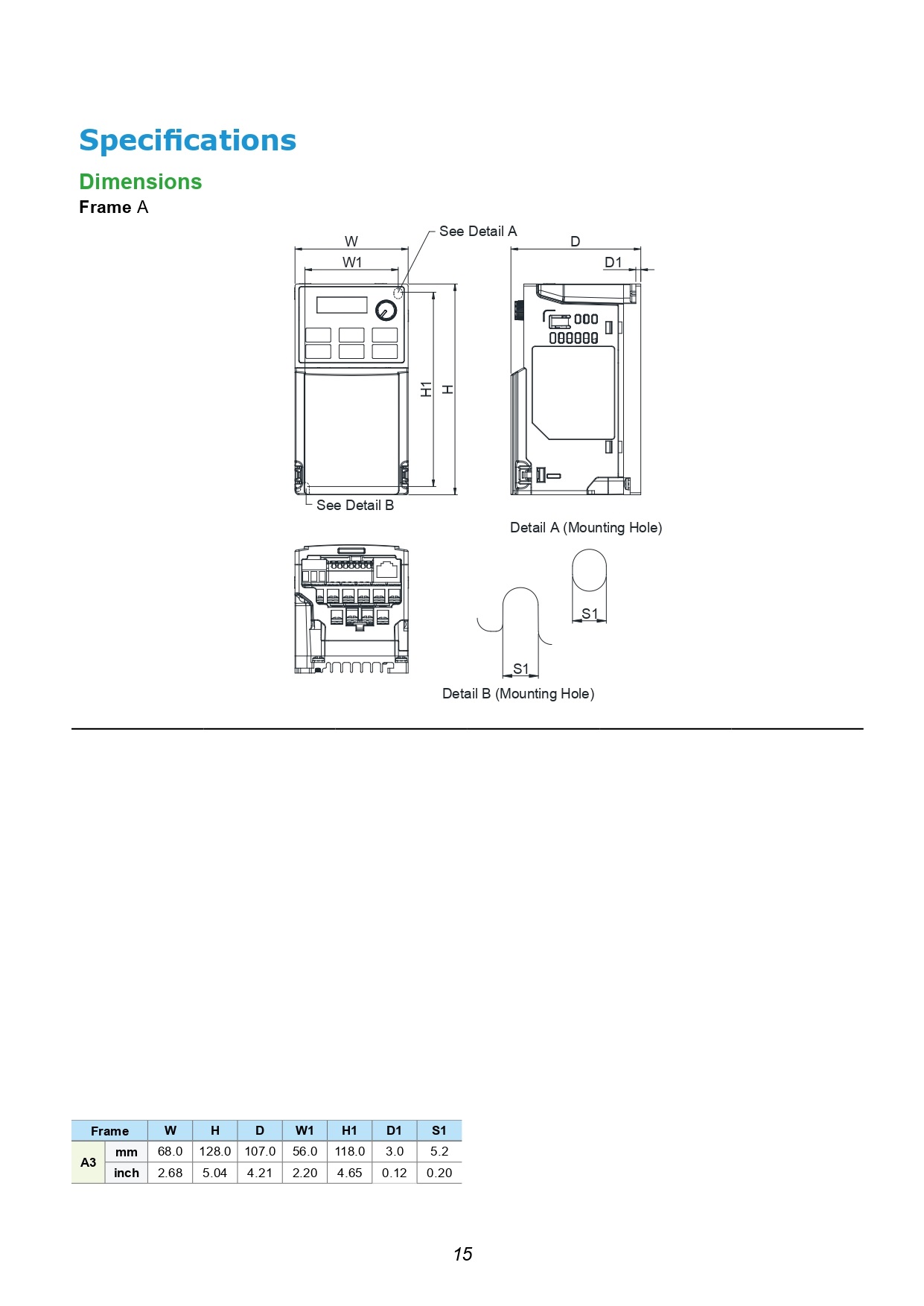 Delta inverter 0.37kw 220v