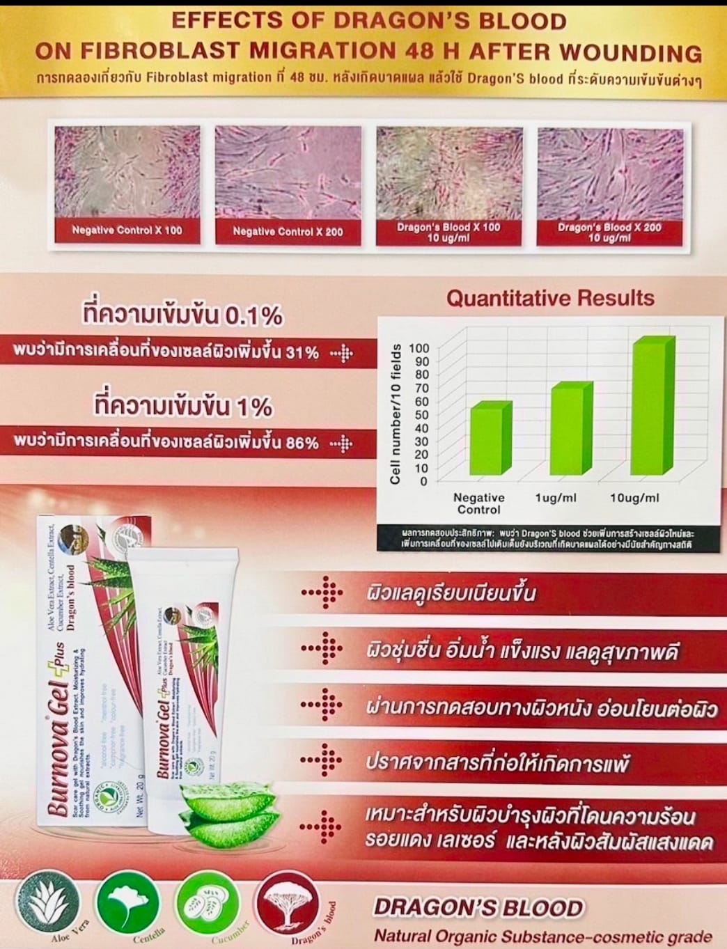 Vitara Burnova Gel plus Dragon’s Blood เบอร์โนว่า เจล ดาร์ก้อน 20g.