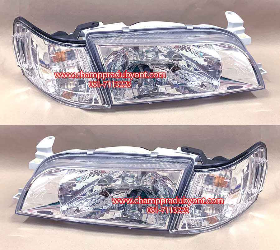 ไฟหน้าเพชร TOYOTA AE100-AE101 ขาว พร้อมไฟมุมเพชร DEPO