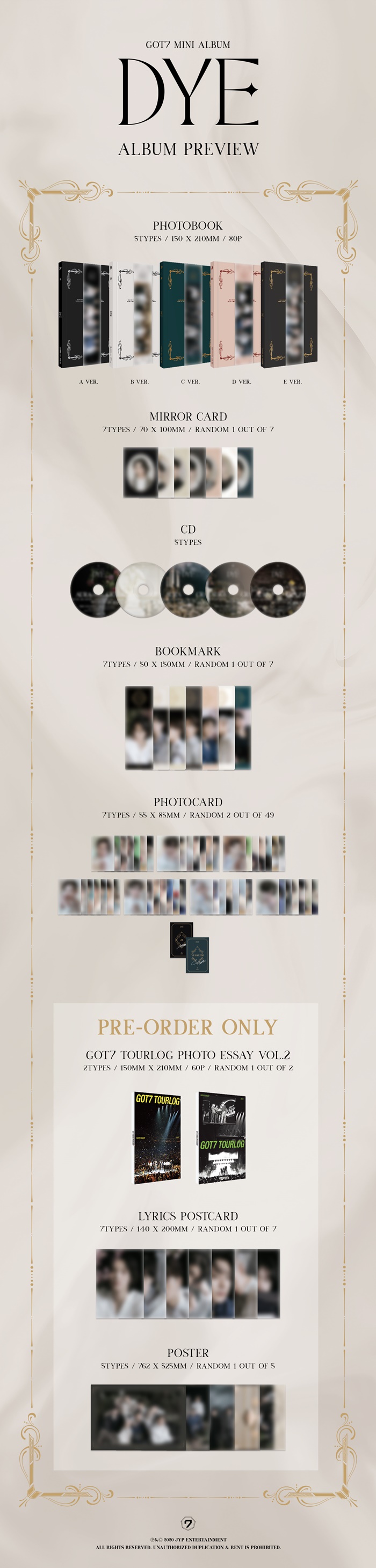 [PRE-ORDER] GOT7 - 8th Mini Album “DYE” (Random Cover)
