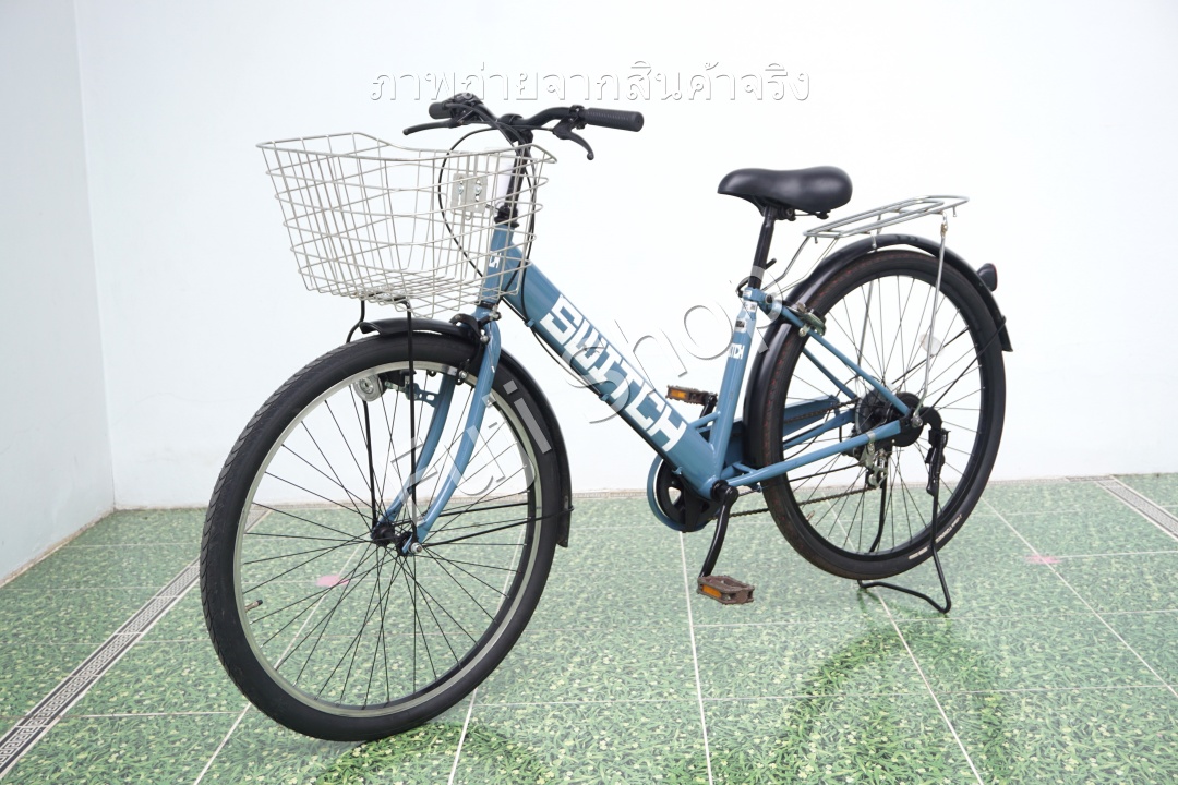 จักรยานแม่บ้านล้อโต ญี่ปุ่น - ล้อ 27.5x1.95 - เกียร์ 6 สปีด - Switch - สีฟ้า [จักรยานมือสอง]