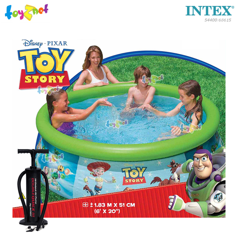 Intex Toy Story Easy Set Pool 6 ft. 1.83x0.51 m. No.54400 + Double Quick III Hand Pump