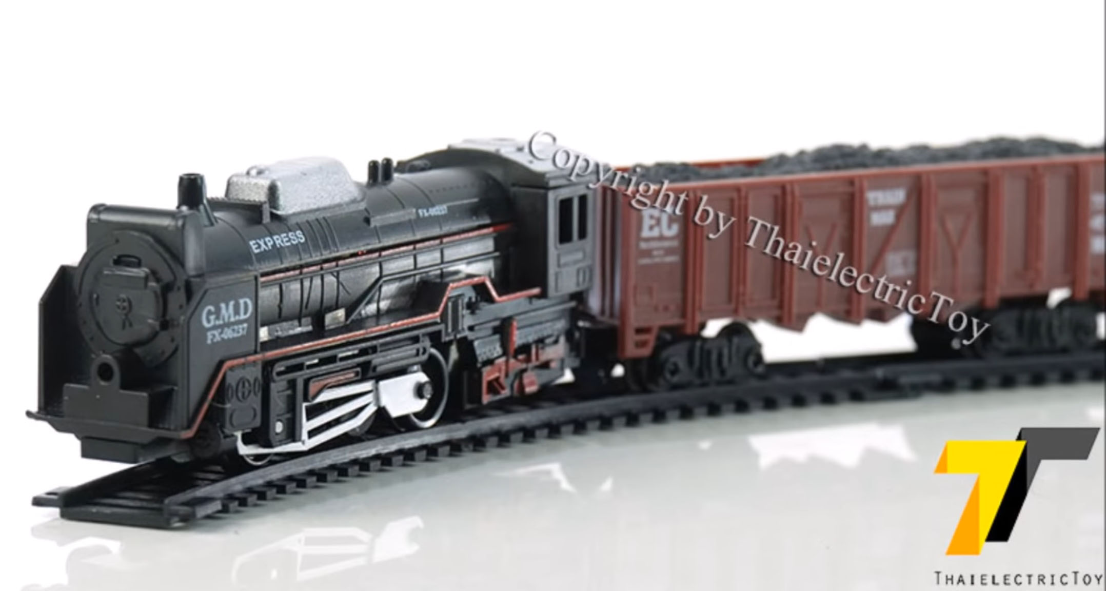ชุดรถไฟของเล่น 1 หัวลาก 3 โบกี้ รวมขบวนยาว 55 cm รางยาว 104 cm