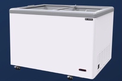 ตู้แช่แข็ง Chest Freezer ฝากระจกเรียบบานสไลด์ Sanden (10.6 cu.ft)